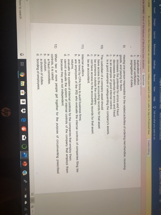 Unless you need to edit, its safer to stay in ON EXPIRED Most of the features of Word have been disabled. Reactivate b. d of