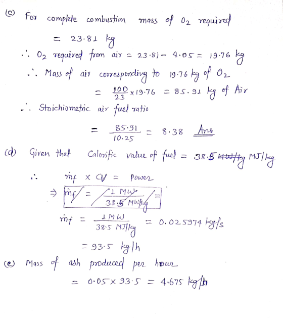 Focomplete combustium ef 02 eguire SSbuL 23.8J 02 equired from air 4. 0S 23.8) 19.76 cavraperding to 19 76 f ofAir . Mass of