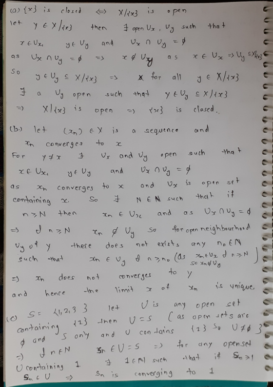 (a) x3s closed X/tx3 open 1et tha + Such then open Uz, V 7 E UX and a s as So /x3 ×パx3 X for all xハx3 th94 yEus such open lix
