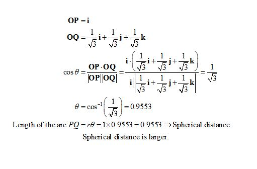 -1 θ=cos 0.9553 V 3 Length of the arc PC-r9-1 × 0.9553 = 0.9553 → Spherical distance Spherical distance is larger.