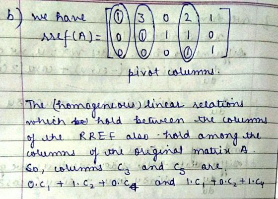 we hame 3o 21 0 AufiA)=||0. 0 tivet calumn Thu aaanuintas Actatin huih de held theeen th oum RREE alao hold amon trl matix A