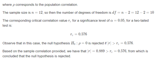 where ρ corresponds to the population correlation 12, so then the number of degrees of freedom is df = n-2-12-2-10 The sample