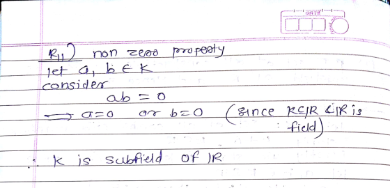 consider nce KCIR LKİs k is subfield of R