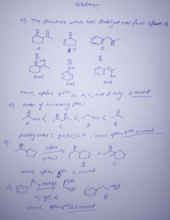 So lution fhrm istare The Structure which has Grablizesd enol 11 enol anol endl Hence, option 47 omect ota A C 9r anly nereno