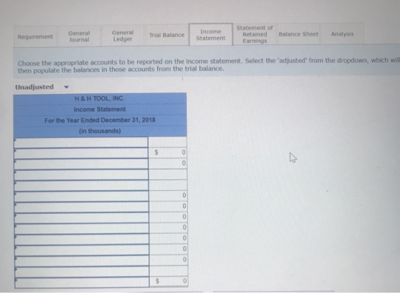 Statement of Income General General Analysis Retained Earnings Balance Sheet Trial Balance Requirement Statement Journal Ledg