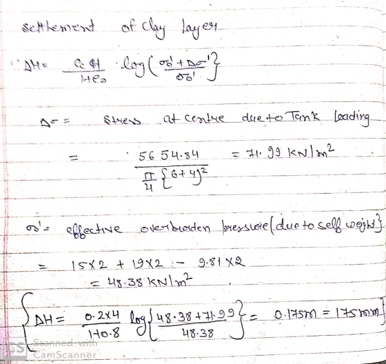 chy cly layen of Setemend due to Tenkedirg at cente 56 54.84 6t essee(due to sely wejk ehve overbede 9.31 XQ ISK2 9X2 O 2x4 A