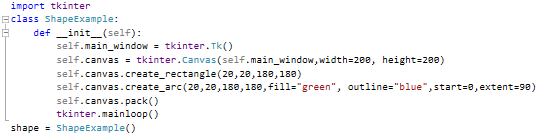 import tkinter Eclass ShapeExample: 申 def-init-(self): self.main_window-tkinter.Tk) self.canvas-tkinter.Canvas(self.main_wind
