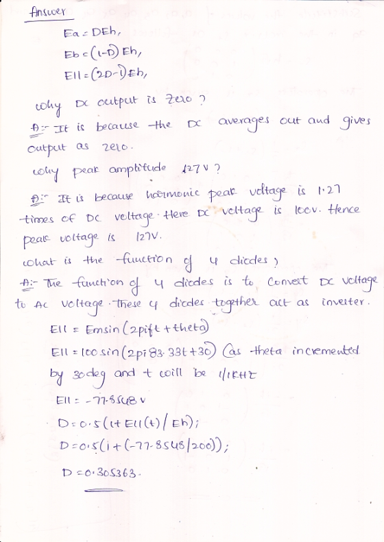 D I i because the averages out aud gives cutput as zeio Dc veltage Heve Dc veltage ic ev. tence times e vottage i 127v coat t