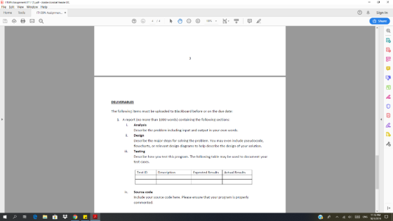 File Edit View Windew Help Home Tools Sign In IT109N Assigmenx Share ELIVERABL The following items must be uploaded to Blackb