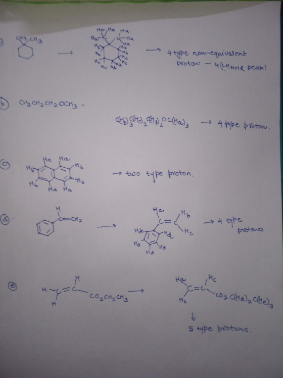Ha Ho,Ha Ha Ha , 4type now-eauivalent 4LMNMR peak) C8S.Cna Psotow 4tpe ptotow. Ha Ha vasou Ha Ha Ha protawas HO CH2 HET Hd H