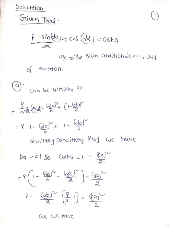 Soluution Giuen alc to The Siien Codlitioh aa ce,L3 of eouti on Can be untden Qp 2 Similarly Condittong R we have QJ ag we ha