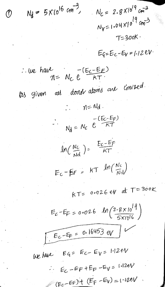 4 Nysi .oy x1019 Crǐう T-BooK bs given al donsy atons ant Cmzed -CEC-Ep) Ec-EF Nd Nd Ec-4 = 0-16453 ev (Ec-EF汁(FF-Ey) 1.wev ,