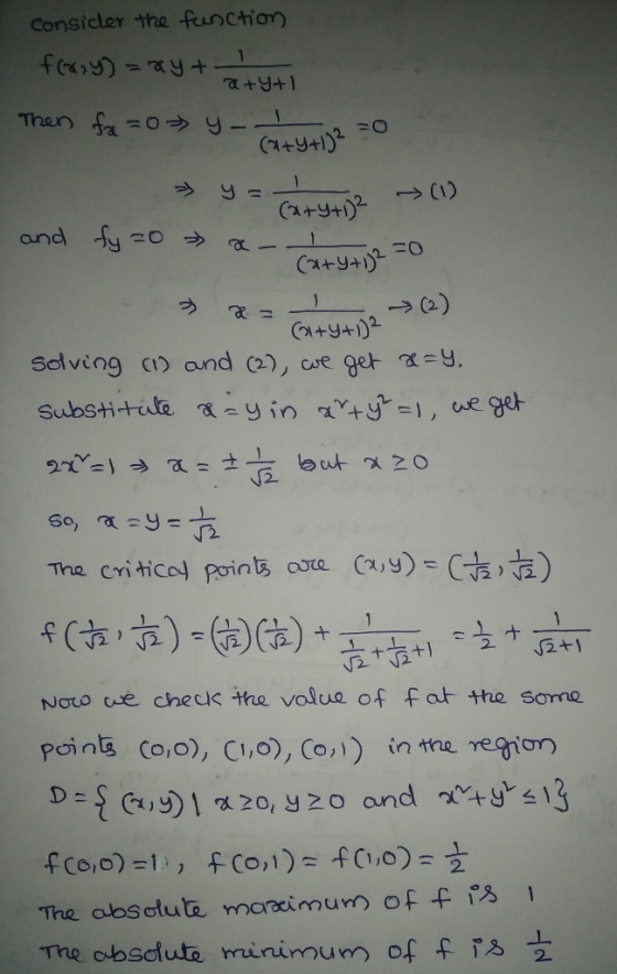 Consicler the funchion Then ta-o→ y 一1一一 --) (2) x=y. (l) and (2), ae get Solving J2. The Cm )、12 Noto e check the valua of