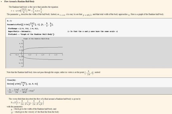 Flow Around a Rankine Half-Bodv The Rankine half-body is the curve that satisfies the equation equation r =-, cot( The parame