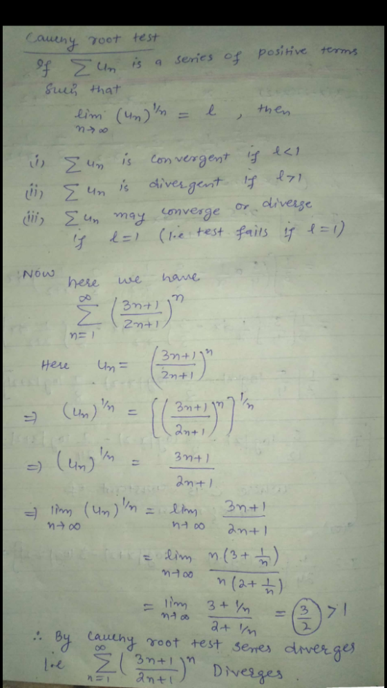 Cauen 70ot test th ew Lim (um),m = 1 , then 1</ is con vergent Now here use hane Here um = n (a+ 2.