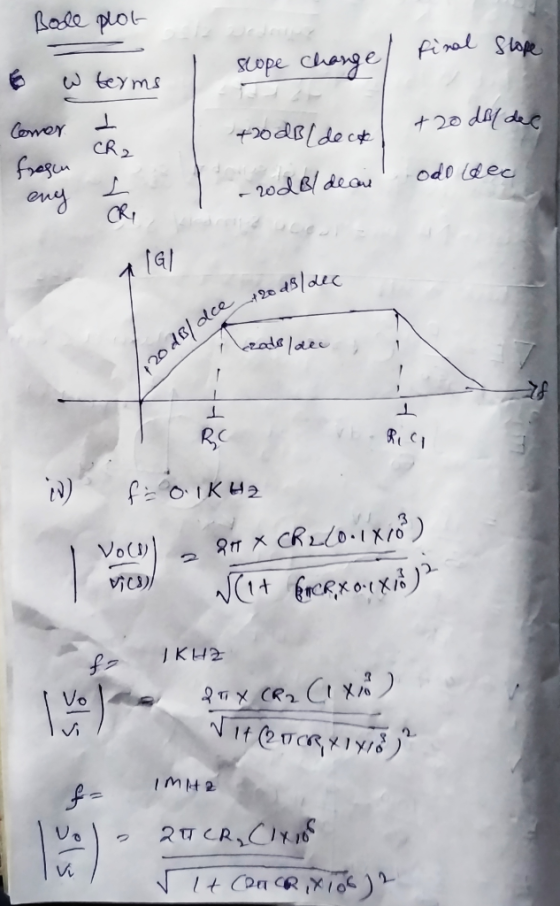 Lose plot Sppe charge/ Pinal S CR2 CR Vo Vi