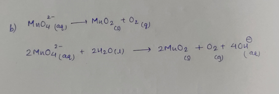 2- Mnoy (aq) 2 2 MnO4 CS) 9Cg) (