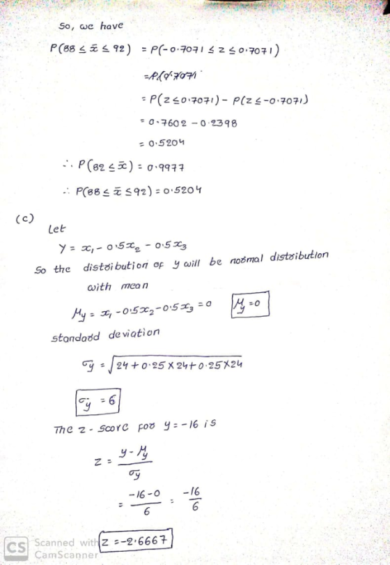 So, e have 760 2 -0.2398 = 0.5204 .. . P(62-x): σ.qq77 Let So the distoibution of y will be noomal distsibutlon with mea n st