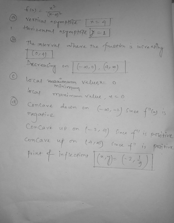 tatdhso ha fuorin 1 InCre The interval here The C0/4) Deerensng (0, 0)A) Lo cal Haai Valiue,a= umuiur manimum alue fy is Con