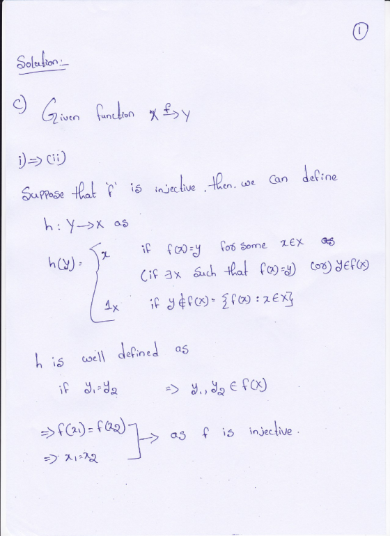 Solusthon . inectivethen, we Can define D- h( , iS csell der.ne」 as is injective う. 지정