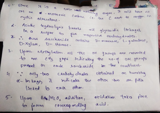 6 cyclic stHuuctwre. tna A ug to que espect wespettve easboky d altes D-Xylose -theshe to e et *p indie the o.d OH 1 ony two