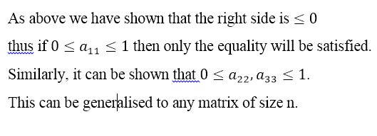 As above we have shown that the right side is s 0 thus if 0 1 then only the equality will be satisfied. a11 Similarly, it can