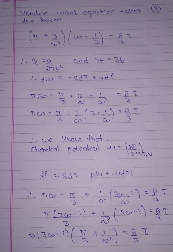 Vandes woaal equation dakes( Co 3 3b coe knouo that 30) со