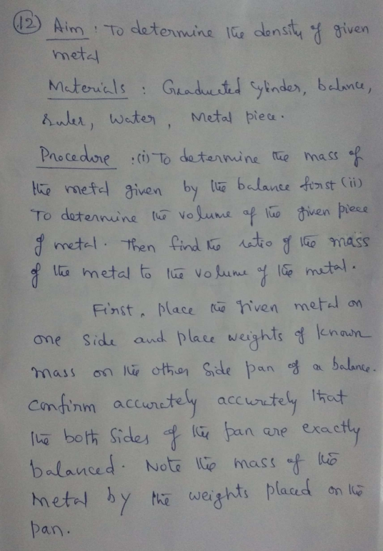 2) Ain To letermine tte densty given meta Aunlu, wotes, Metal piea Procedoe ci To de tannine te ma et Jiven by Ie balave fet