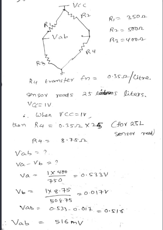 VQQS < TY Vab Ta0ho y as es Jiters. Sem soY When O. 35224 CfoY 23L Sensor rea) R4 8 75 R4 Vab ? Va- Vb 2 I 1X 4o0 O.S33 Va- O