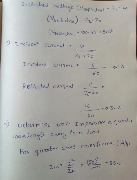 Repledted volbage (Vpelleted) (VReflected): ZL-20. Vtea) loos Incide nt Cussent Incident current--16 o. IA 150 elleted Cusset