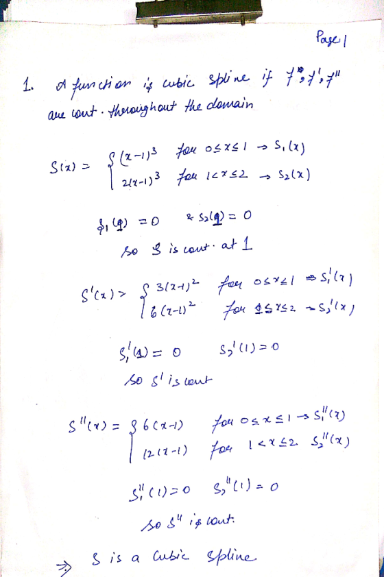 Pa 3 217-1) 3(저) So s is tout is a Cubic Spine