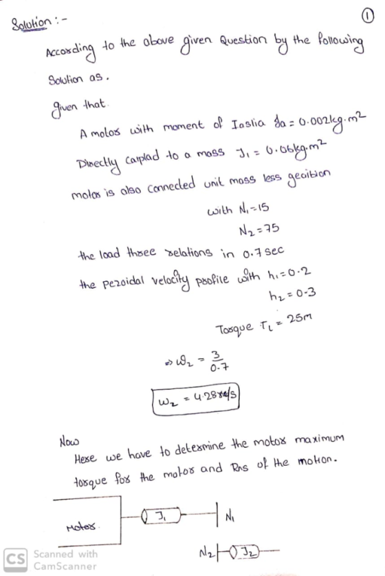 Iolohon l- Accosding o lhe obove gven Qestiby the Poo ) 40 Solotion as. ven that A molos usith moment of Iaslio o 002k m molo