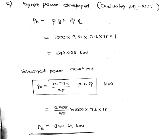 bydo pouer evepoped, (Cncidening =lo01 Рh очвd Т000 x 9.) х+6х18х I 342.008 kv deve loped Electrical pour кW O. F35 РЬФ Pe= S