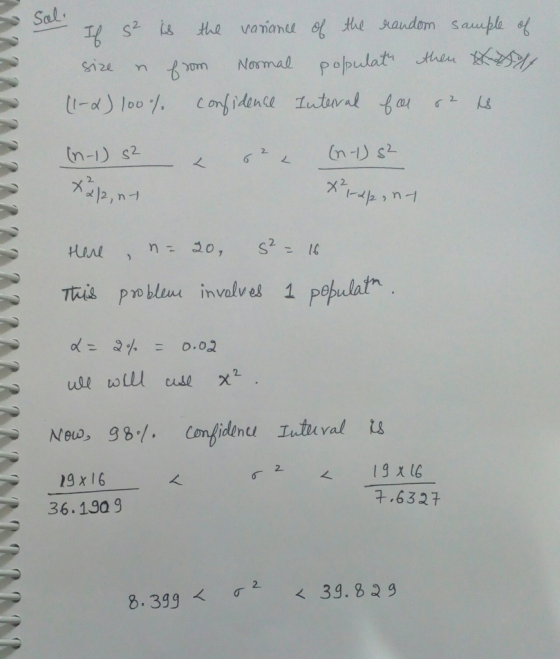 Sal n-1) s2 2. 2. TRis proble invalve 1 peblat 9 x 16 36.190 9 +.6327 2 <39.83 g 8.39g< σ