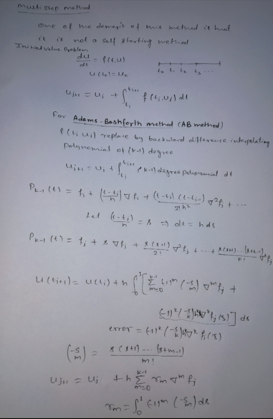 muili Step ne meHthod Por Ada ms Bashforth methed CAB mathed) 1ヶe e 2! h2 2 m20