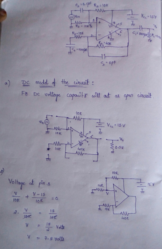 10K Dc modd a the citwit Fa De voltage capocit 46 k tear Voltage at pin 3 S V tok Y-15 tokk rok ler Hok Is
