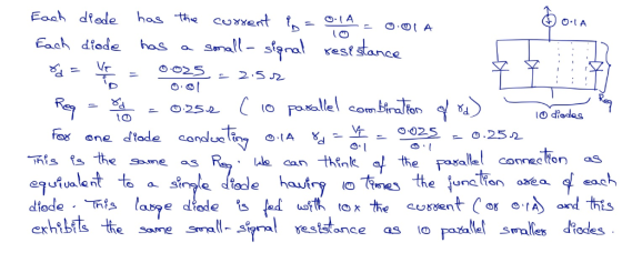 has the cuxwent Eaah dfede OA CD A Small- sral rest stance Eaah diode has - 2.5 paallel combinalier O25 o diodes O025 dtade c