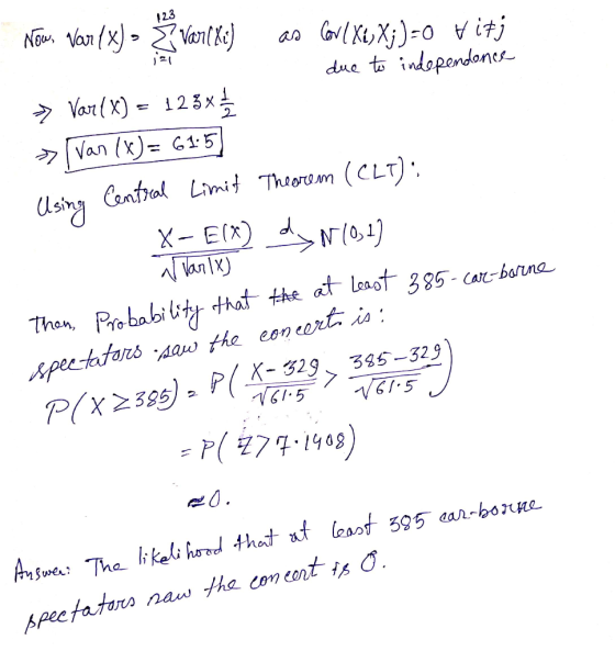 New Van(x)Vn(Ke) 23 avt XX;)=0 itj due to indopendones Var(x) 123x Van (x)= 615 Central Limit Thaorem (CLT) sing X E(x) Van1