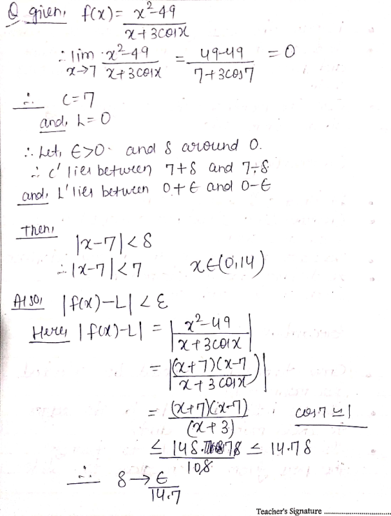 2 and, - O Theh, (Xt3) Teachers Signature