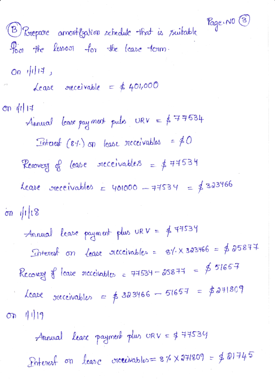 age lease stećeivable E 소 46,,000 nnuay (ccne payment _aroef (8%)5p least receivables .$0 Annual lease payment flus URV, $475