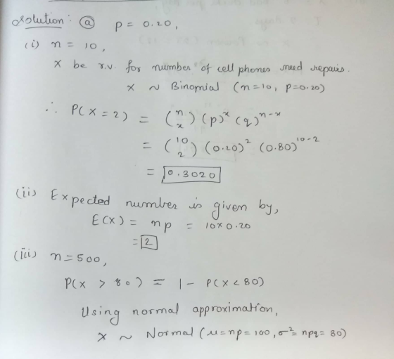 ofotution . @ P=o.L od_luton ..@ р= o.LO (a P20 mwmber o rm 1 0 (0.10 .1 Cii) E x pe cted numren i iveby Using normal app rox