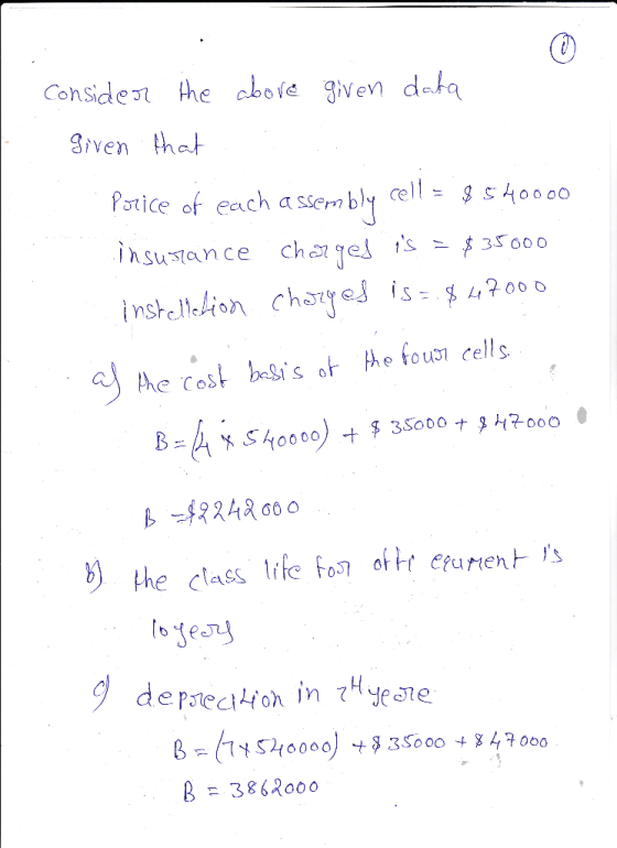 Considesi he cboie gven dta given that Patice ofeach asse bly cells40000 the cost baBis ot the fousn cells 2248 o В 3862000