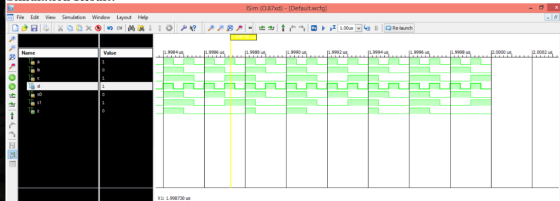 File Edit View Simulation Window Layout Help 12.00029 Name Value X1:1.998730 us
