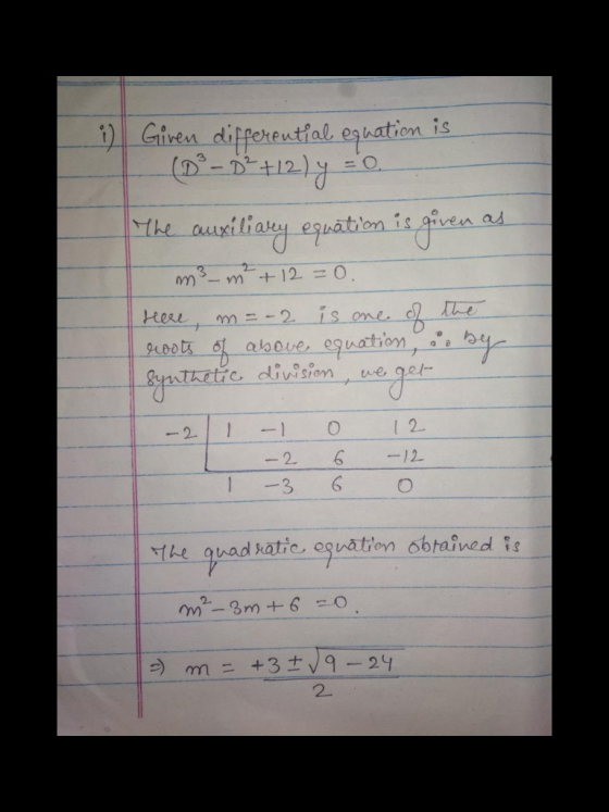 1)Given dipperental, equation is ere m-2 is one 2 6 12 1 3 6 O 2