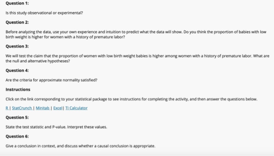 Question 1: Is this study observational or experimental? Question 2: Before analyzing the data, use your own experience and i