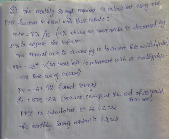 The morthly Sautngs required fs alaulated sg the PMT function EXcel oth thee frput& Yate 9 % frvest ments io decxea sed by re