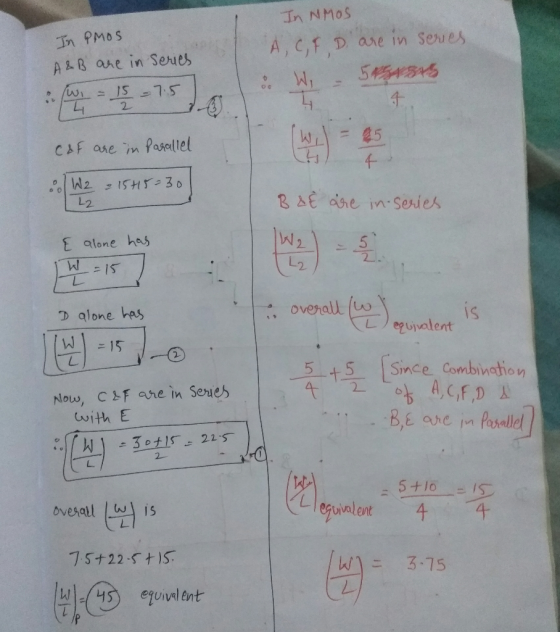 In NMoS А, С, f D., ane in Sene AB ae in Seues 2 csf ase in Pasellel L2 Al alone has 2 L2 D alone has s ovenall (uo is 5 +5 S