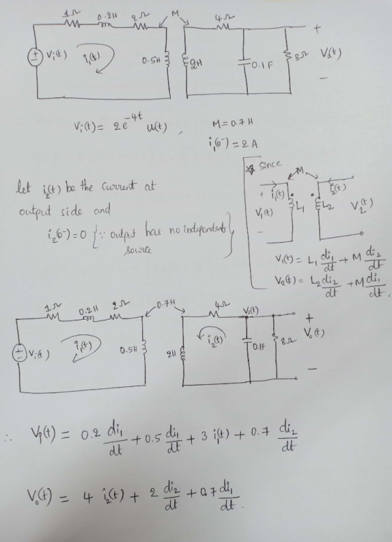 0.SH QH Since be the Cwvut at output side ond v,(t) lH V t) 0.lF 0.5 09.ag+0.5 dlt 。는 + 3 ş dut