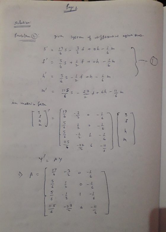 Solutiom System oterenh iag Bna 3 +oh-m 6 2 S s- f.+h- m 1 2 2 6h 2- 人n matri e 2 IS - (f - 24 Y: AY A = 2. -1 / 2 -II an A7