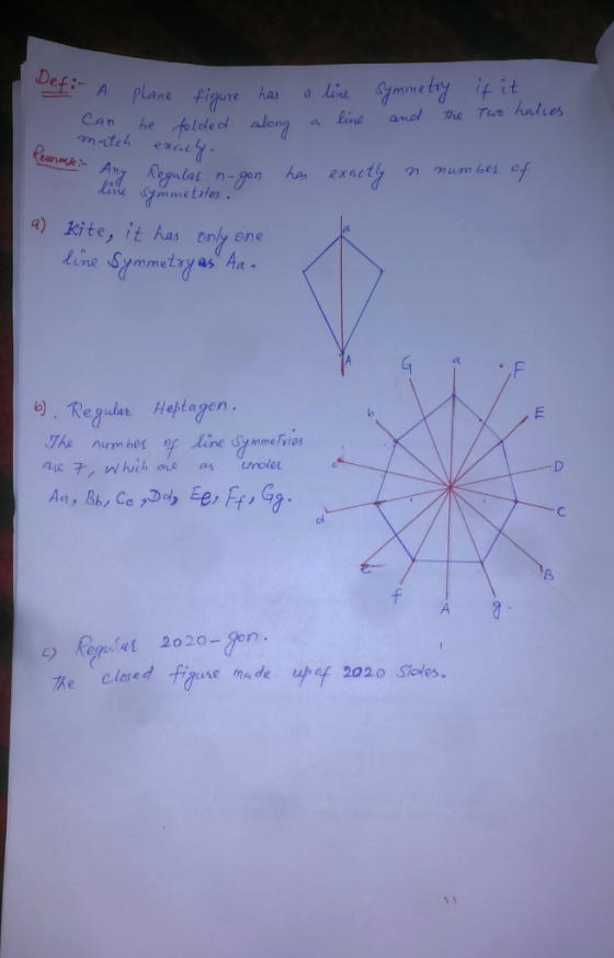 4 plane figre has ive y it Can hetototeol aen livand he Ta hatees ef:- A a) kite, it has only one Line Symmetryas Ae e). Regu